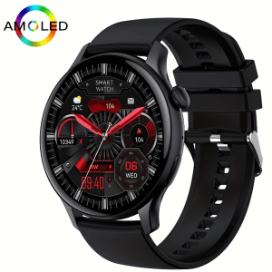 Kawtco HK85 round thin AMOLED smartwatch fitness sleep monitor heart rate