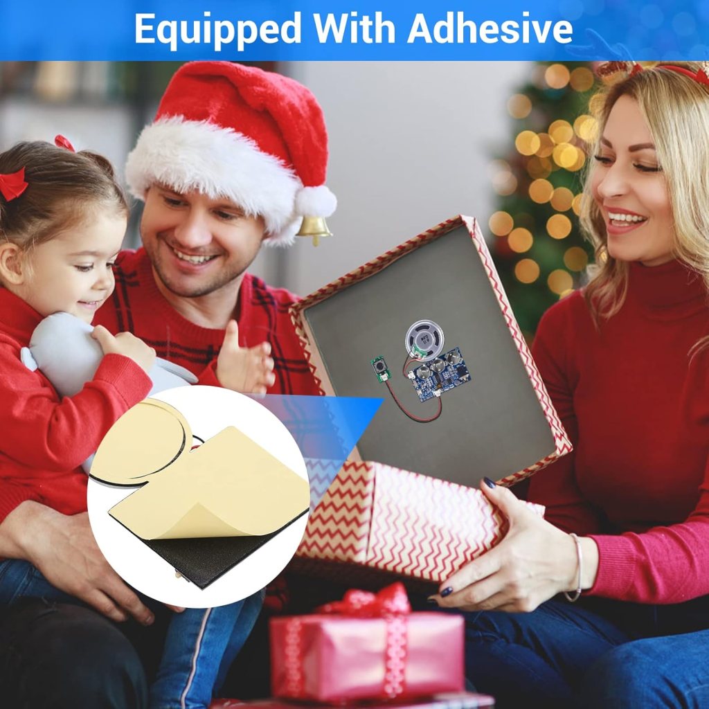 Icstation Sound Module, Recordable Voice Module 17 Minutes Voice Recording Module Sound Button Voice Playback Module Support MIC PC Phone Recording for Birthday Greeting Card