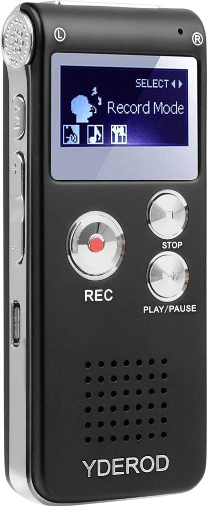 8GB Digital Voice Activated Recorder for Lectures, Meetings, Interviews - HD Sound Mini Portable Audio Recorder with Playback, USB, MP3, A-B Repeat