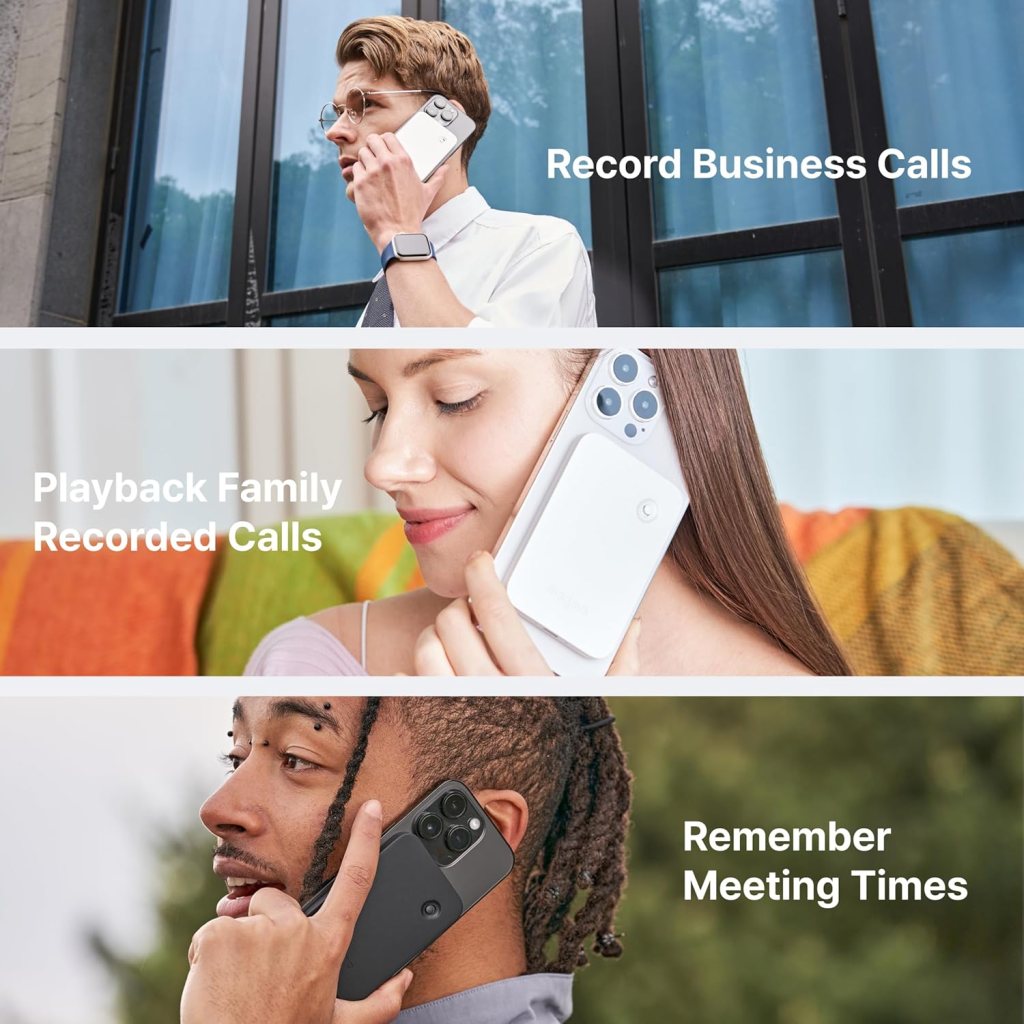 iPhone Call Recorder New Magmo PRO Magnetic Snap-On Call Recorder for iPhone, Voice Recorder,  Audio Recorder (Starlight)