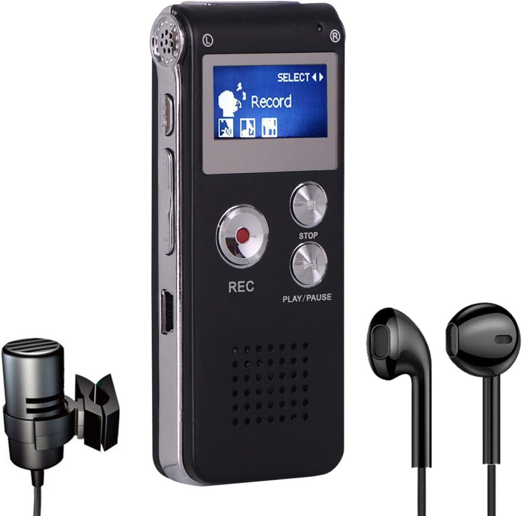 Digital Voice Recorder,KerLiTar K-R01 Voice Activated Recorder for PC Small Tape Recorders for Lectures/Meetings/Interviews