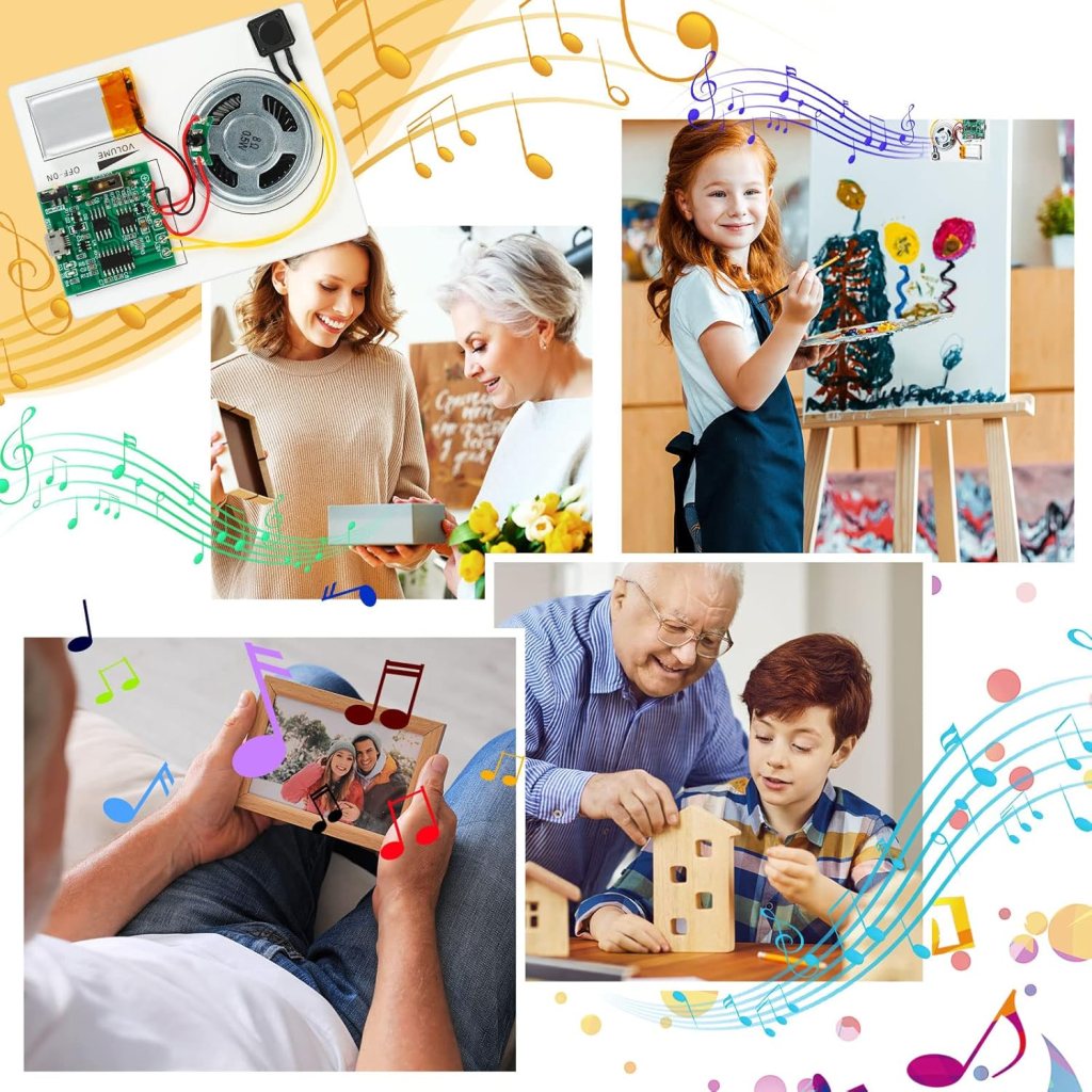 Handepo 2 Pieces 120 Seconds Recordable Sound Module Recordable Sound Chip Push Button Activated Button Recording Music Voice Player Module Chip for DIY Music Box Greeting Card and Other DIY Projects