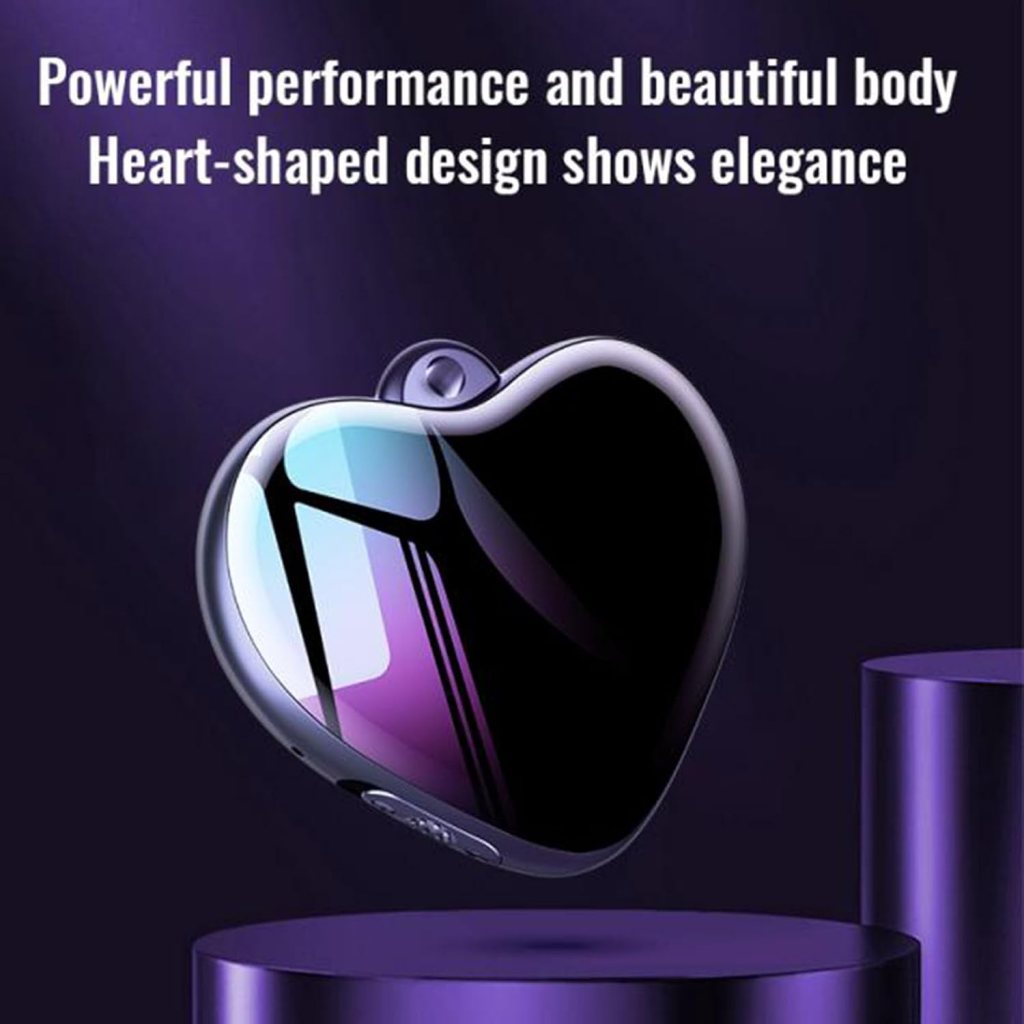 Heart Pendant Digital Voice Recorder, Mini Noise Reduction Voice Activative Recorder with Up to 100h Storage Memory, Pocket Portable Recording Devices for Classroom, Conference Heart Pendant Digital Voice Recorder, Mini Noise Reduction Voice Activative Recorder with Up to 100h Storage Memory, Pocket Portable Recording Devices for Classroom, Conference