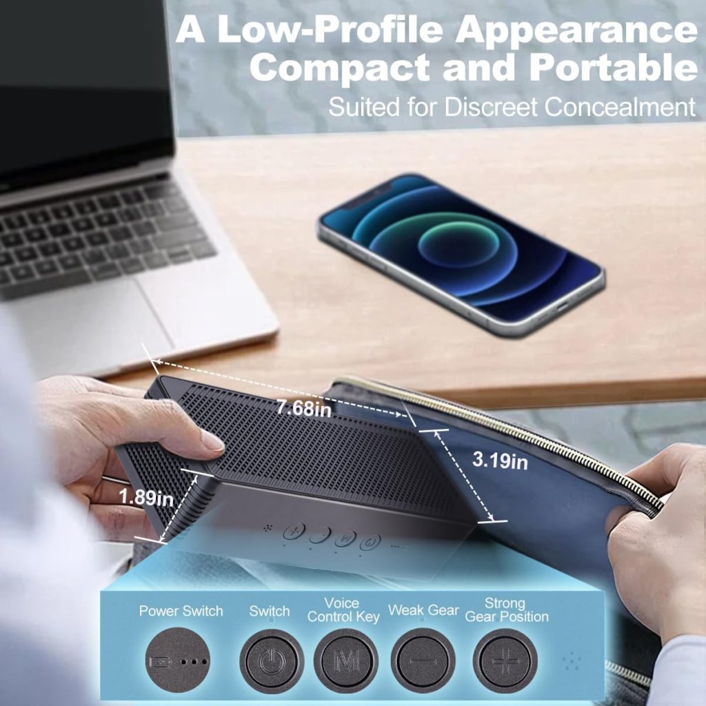 Ultrasonic Anti-Recording Device,Advanced Microphone Suppressor,Portable Voice Activated Anti-Recorder,Powerful 270°Interference Shield,Privacy Protector for Meeting,Car,Private Space,Audio Jammer