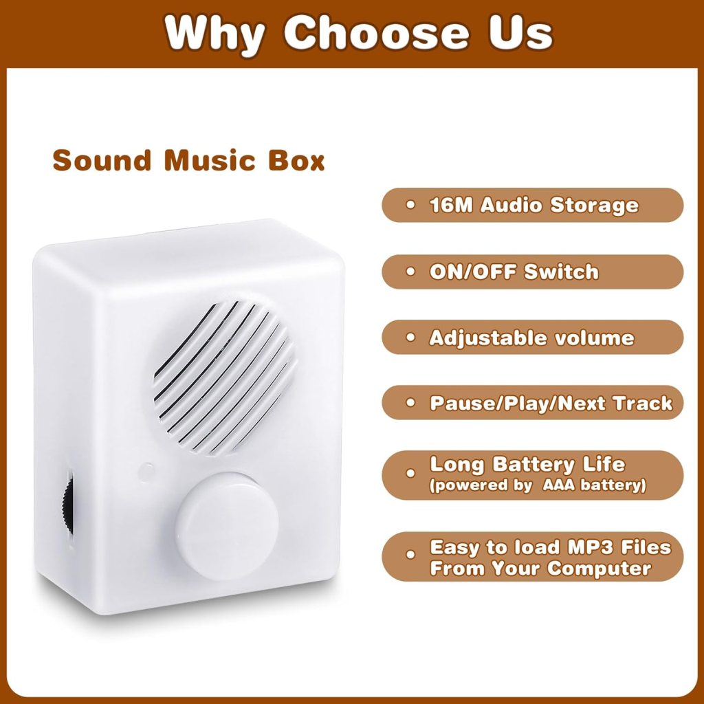 Enhon 960 Seconds Voice Recorder for Stuffed Animal with Volume Adjust, 16M Voice Sound Recorder for Bear Doll Audio Manual Message USB Voice Recoder Device Gift for Halloween Christmas