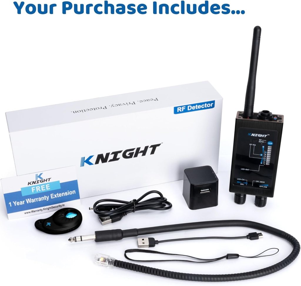 KT-9000 Premium Hidden Devices Detector by Knight Electronics - Hidden Camera Detectors RF Detector  Bug Detector | Hidden Camera Finder for GPS Tracking/Radio Frequency Signal Detection Anti Spy