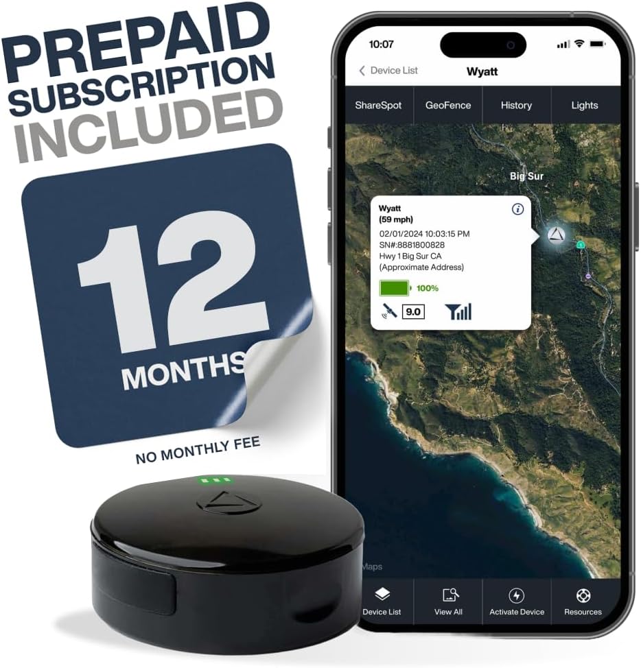 LandAirSea 54 GPS Tracker + 12-Month Prepaid Subscription. Long Battery, Magnetic,  Waterproof. Global GPS Tracker for Vehicles. Made in The USA from Domestic  Imported Parts