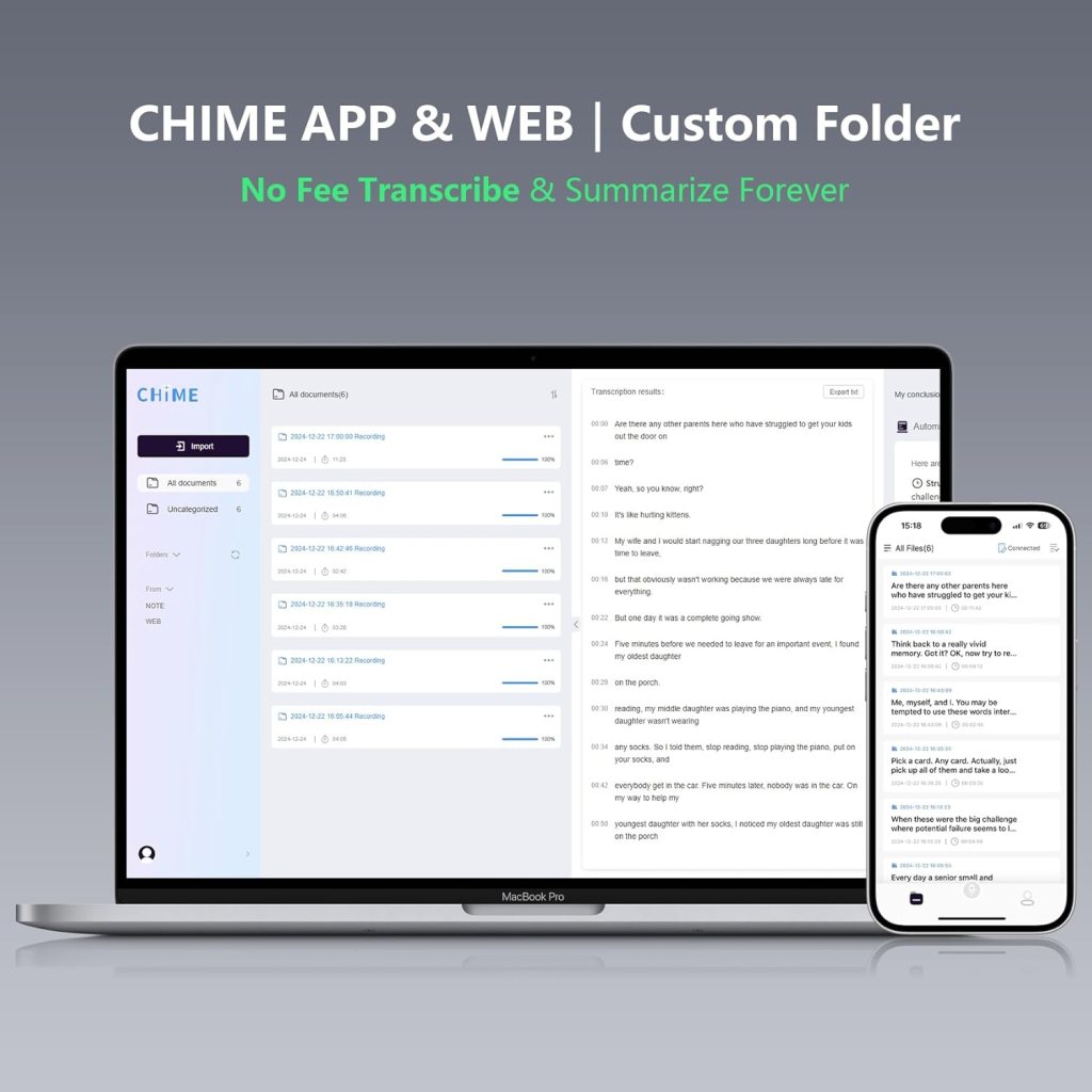 AI Voice Recorder, Voice Recorder with No Fee for Transcribe  Summarize Empowered by ChatGPT, APP and Web Sync, Real-time Translation, 107 Languages, Wireless Charging, for Lectures, Meetings-Silver