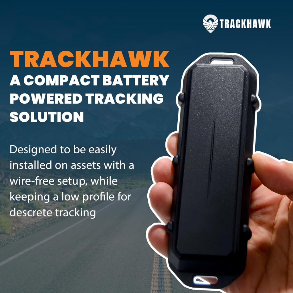 Trackhawk GPS Tracker - Live Fleet Tracking Device, 4G LTE, Wireless Car Tracking for Truck, Trailer, Automotive - User-Friendly Mobile App, Subscription Required - TH07