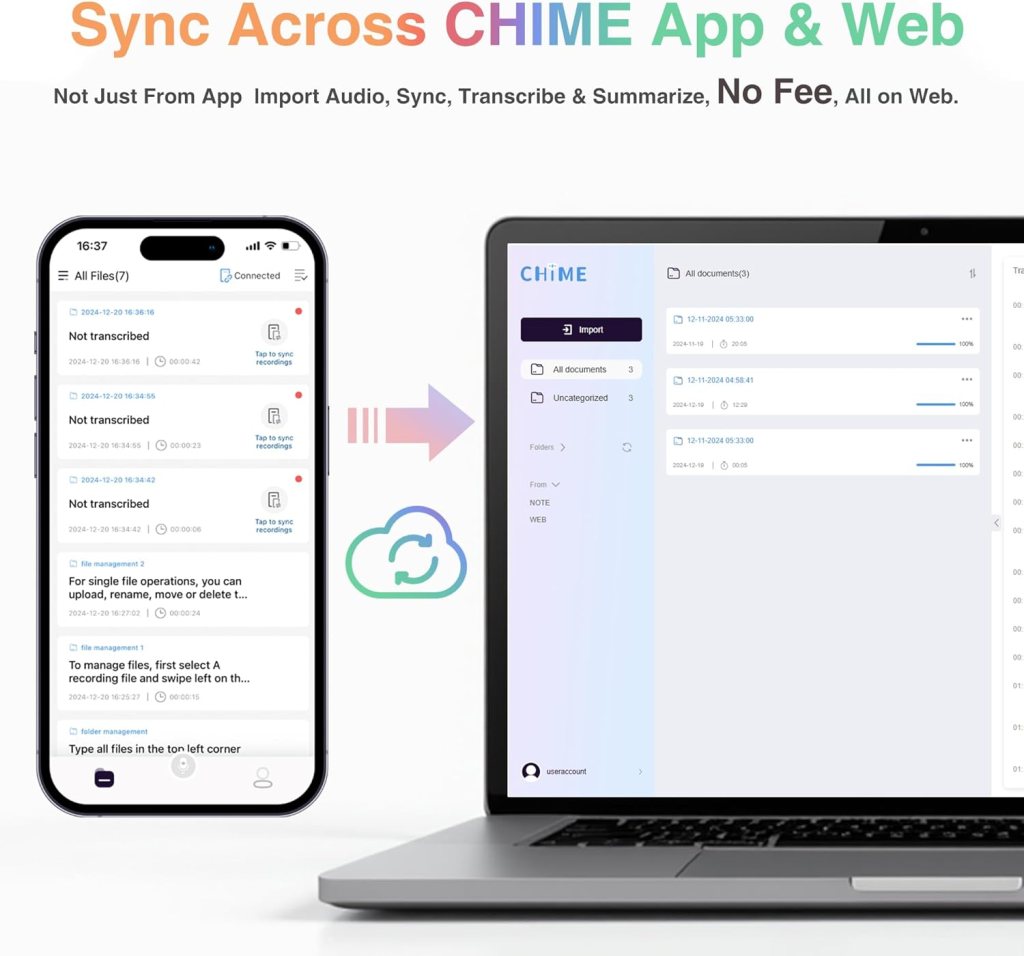 AI Voice Recorder, Voice Recorder with No Fee for Transcribe  Summarize, Empowered by ChatGPT, APP and WEB Sync, Support 107 Languages, 64GB Memory,Digital Voice Recorder for Meetings/Calls-Dark Gray