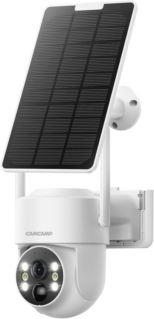 CAMCAMP Solar Security Cameras Wireless Outdoor with 10 Monitor, 10CH NVR 2K Solar Home Security Camera System with 360° Color Night Vision,2-Way Audio,500GB Local Storage,No Monthly Fee,No Need WiFi