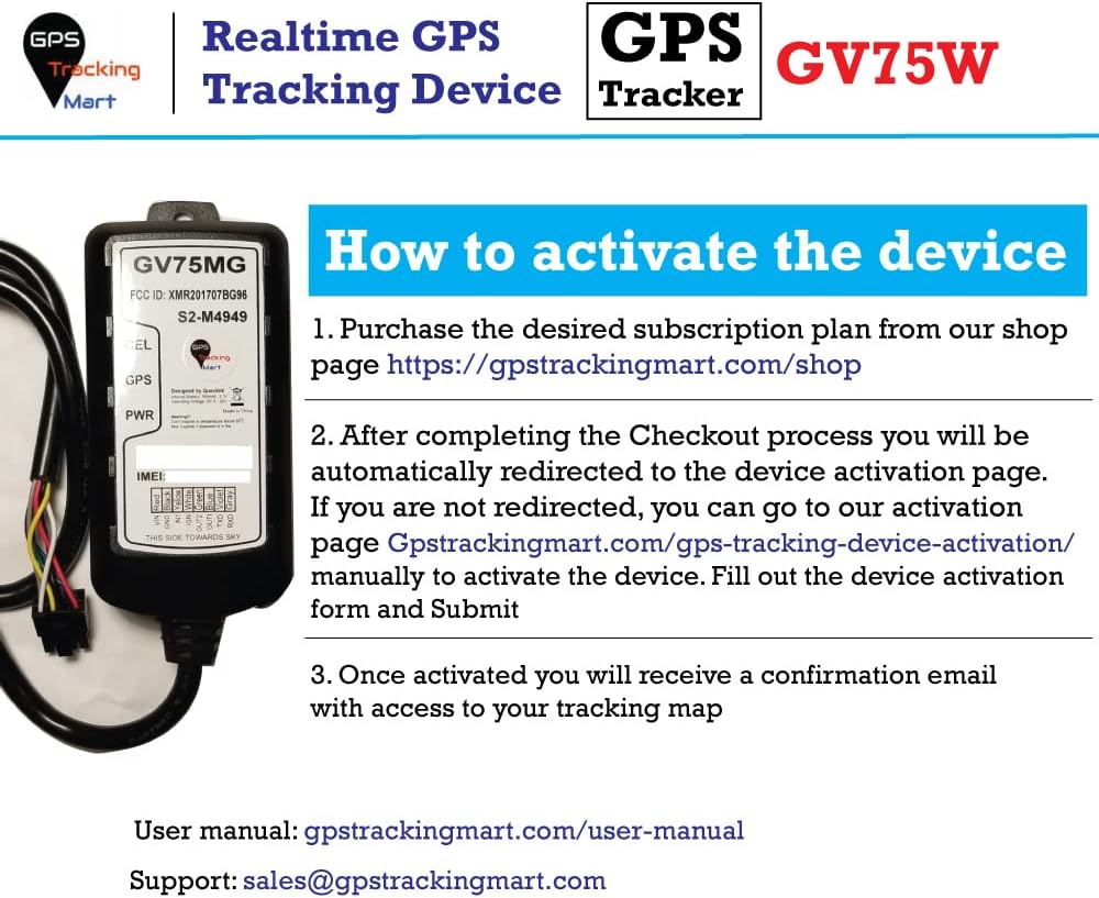 GTM Queclink GV75M 4G Car Motorcycle Vehicle GPS Tracker Worldwide, Waterproof Real Time Locator, Li-Polymer 700mAh, w/Geo-Fencing Emergency Alarm Extended Backup Battery Driving Behavior Monitor