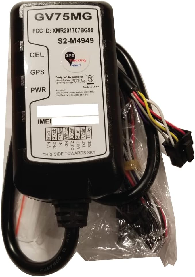 GTM Queclink GV75M 4G Car Motorcycle Vehicle GPS Tracker Worldwide, Waterproof Real Time Locator, Li-Polymer 700mAh, w/Geo-Fencing Emergency Alarm Extended Backup Battery Driving Behavior Monitor