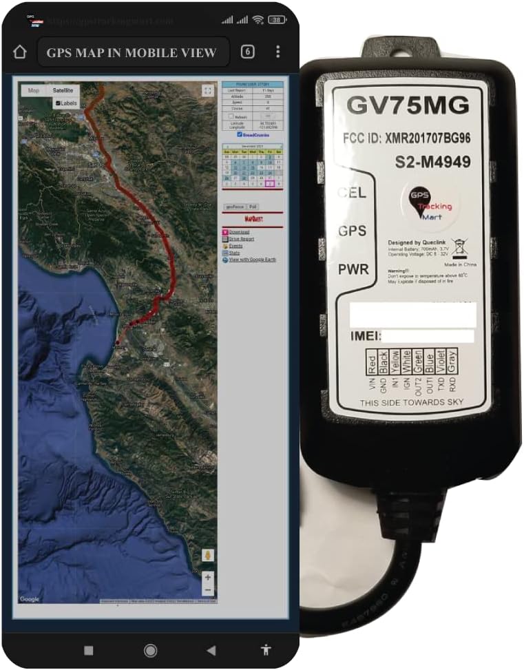 GTM Queclink GV75M 4G Car Motorcycle Vehicle GPS Tracker Worldwide, Waterproof Real Time Locator, Li-Polymer 700mAh, w/Geo-Fencing Emergency Alarm Extended Backup Battery Driving Behavior Monitor