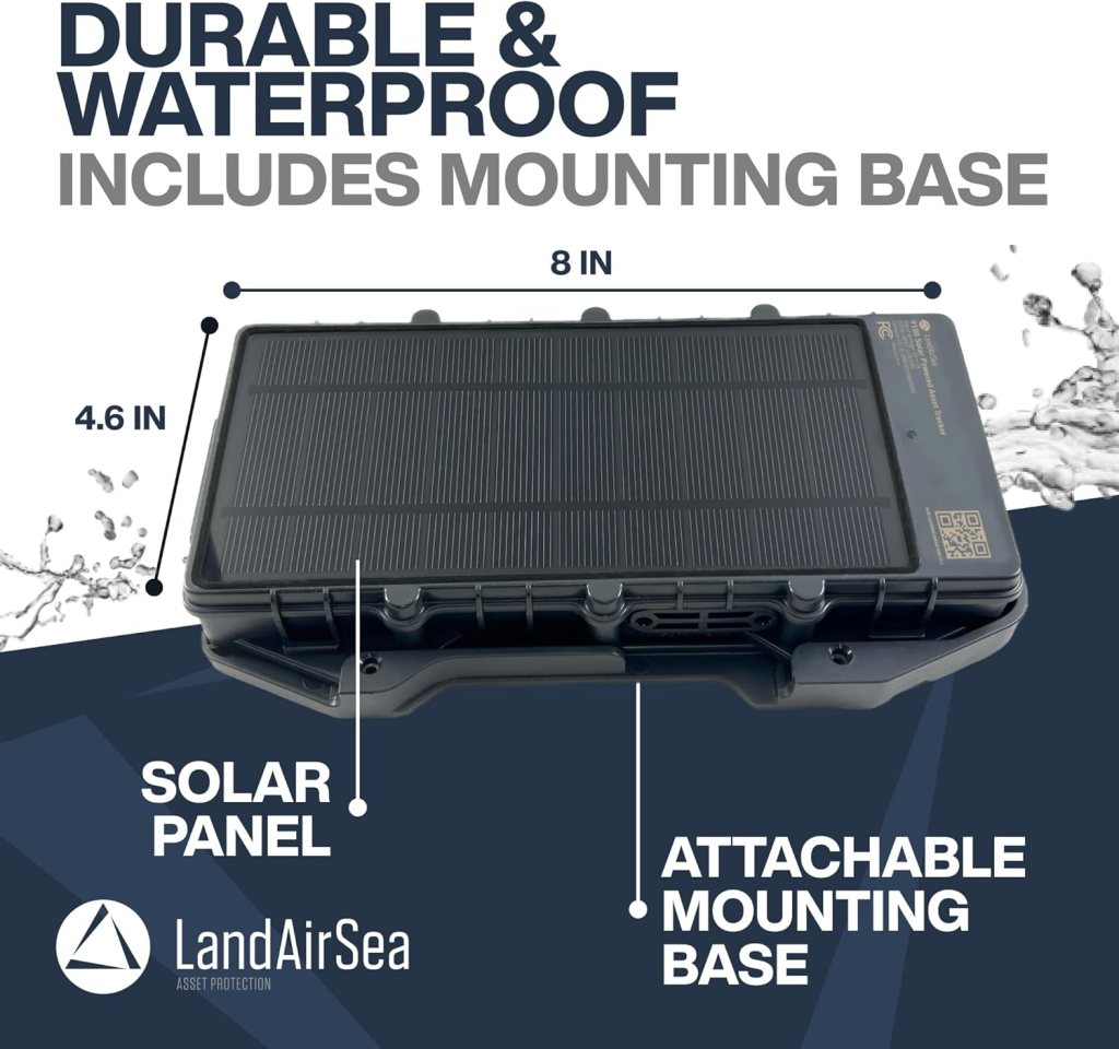 LandAirSea 9100 Solar GPS Tracker — Integrated Solar Panel, IP67 Waterproof, and Magnetic Charger. Premium Global GPS Tracker. Subscription is Required.