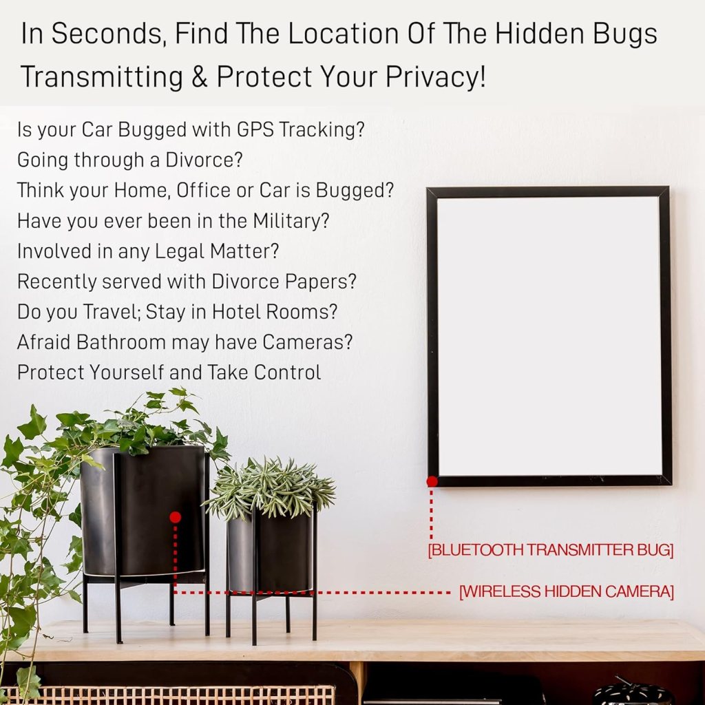 Security Pro-10G Bug Detector - Find GPS Tracker  Wireless Camera - Anti Spy Detector - Audio Bug Sweeping Device - Hidden GPS Tracking Finder - Cam Finder by Spy Associates Security