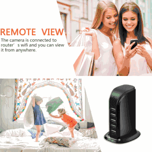 5 Port WiFi Charger Hidden Spy Camera Tuya App Live View  Recording Review