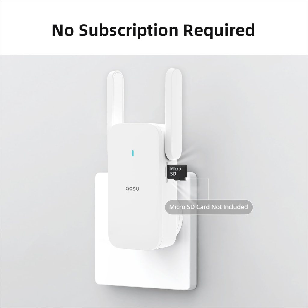 AOSU Solar Security Cameras Wireless Outdoor,4 Cam Kit 2K Doorbell Camera Wireless, No Subscription, No Monthly Fee.