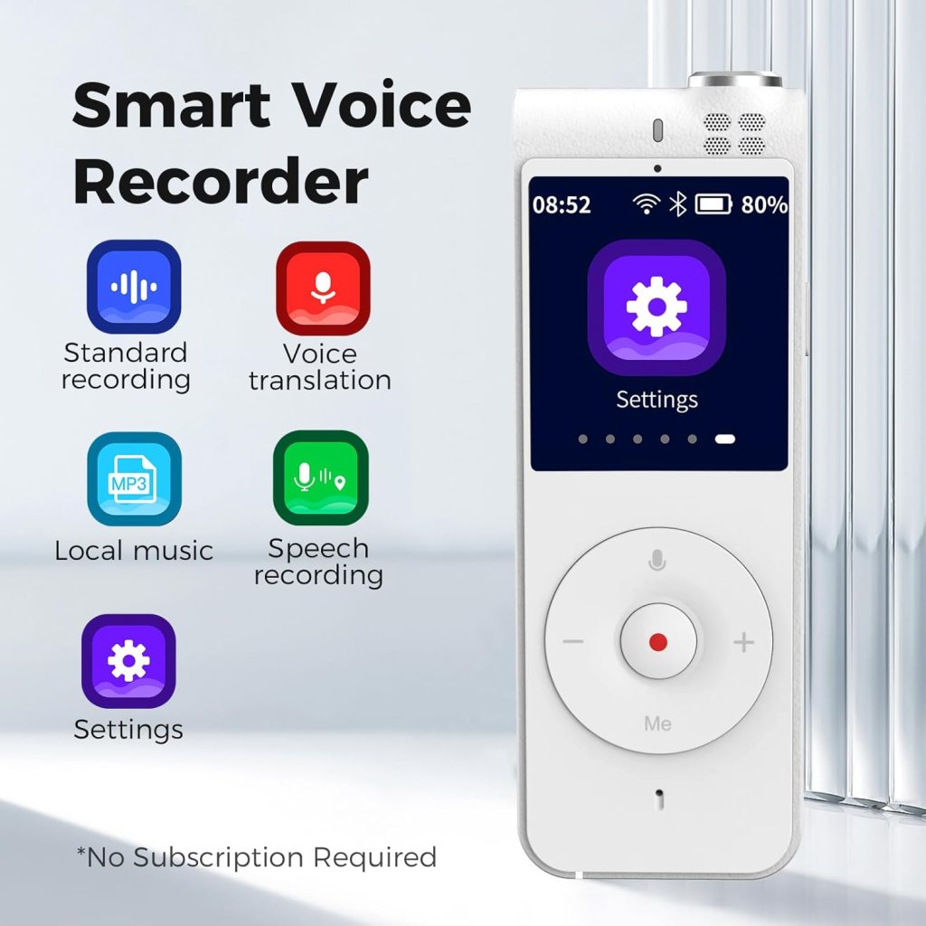 REMO Digital Voice Recorder with Playback - Voice to Text Recorder with Voice Translation  Transcription, Audio Recorder, Translator Device, No Subscription Needed, for Lectures Meetings